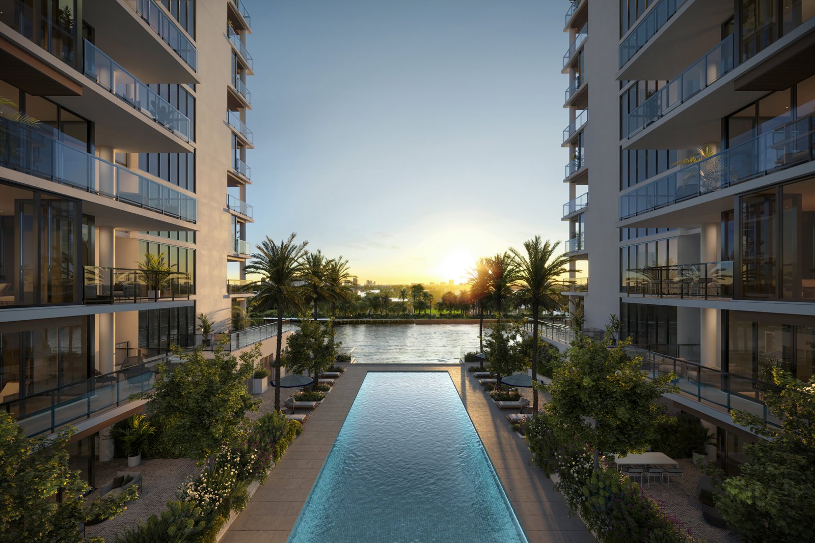 Rendering of the resort-style lap pool at The Ritz-Carlton Residences Fort Lauderdale
